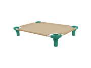 30x22 Pet Cot in Tan with Teal Legs Unassembled