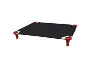 40x30 Pet Cot in Black with Red Legs Unassembled