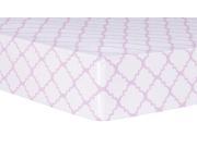 Orchid Bloom Quatrefoil Fitted Crib Sheet