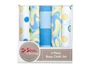 Dr. Seuss Oh the Places You ll Go! Blue 5 Pack Burp Cloth Bundle Box Set