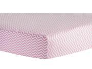 Pink Chevron Deluxe Flannel Fitted Crib Sheet