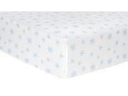 Blue Snowflakes Deluxe Flannel Fitted Crib Sheet