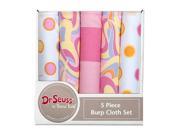 Dr. Seuss Oh the Places You ll Go! Pink 5 Pack Burp Cloth Bundle Box Set