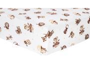 Safari Rock Band Deluxe Flannel Fitted Crib Sheet