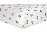 Reindeer Deluxe Flannel Fitted Crib Sheet