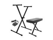 Keyboard Stand Bench Pak with Sustain Pedal