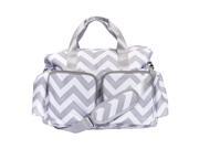 Trend Lab Gray and White Chevron Deluxe Duffle Diaper Bag