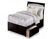 Orleans Queen Flat Panel Foot Board with 2 Urban Bed Drawers in Espresso