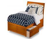 Orleans Full Flat Panel Foot Board with 2 Urban Bed Drawers in Caramel Latte