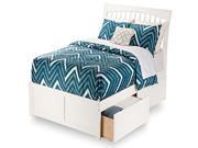 Orleans Full Flat Panel Foot Board with 2 Urban Bed Drawers in White