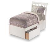 Orleans Twin XL Flat Panel Foot Board with 2 Urban Bed Drawers in White