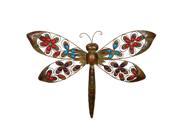 BENZARA ETD EN110115 Colorful Metal Dragonfly Decor With Stones