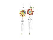 BENZARA 76552 Colorful Glass Metal Wind Chime 2 Assorted