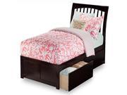 Orleans Twin XL Flat Panel Foot Board with 2 Urban Bed Drawers in Espresso