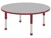 60 Round Table Grey Red Chunky