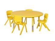 45 Round Resin Table 4x16 Chairs Yellow