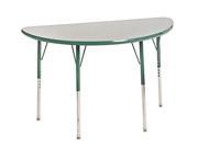 Half Round Table Grey Green Standard Swivel
