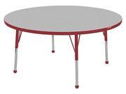 60 Round Table Grey Red Standard Ball