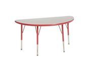 Half Round Table Grey Red Toddler Swivel