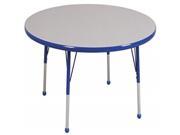 48 Round Table Grey Navy Chunky