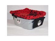 FidoRido Products FRG1WB M Gray One Seater with Light Weight Fleece in White with Black Paw Prints and Medium Harness