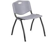 HERCULES Series 880 lb. Capacity Gray Plastic Stack Chair with Black Frame