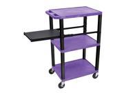 H Wilson Tuffy Purple 3 Shelf W Black Legs Side Pull out Shelf Presentation Station