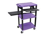 H Wilson Tuffy Purple 3 Shelf W Black Legs Front Side Pull out Shelves Presentation Station