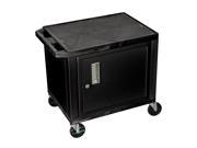 H.Wilson Tuffy Black 2 Shelf AV Cart W Cabinet