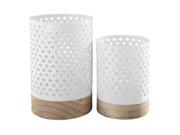 Candle Holder Set of 2 2 CS White Natural