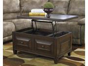 Lift Top Cocktail Table Rustic Brown