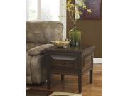 Square End Table Rustic Brown