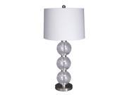 Glass Table Lamp 1 CN Clear Silver Finish