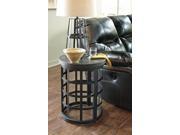 Round End Table Black