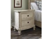Two Drawer Night Stand Parchment White