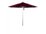 7.5 Fiberglass Market Umbrella Pulley Open Silver Anodized Pacifica Burgandy