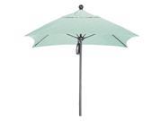 6 Fiberglass Market Umbrella PO Dvent Silver Anodized Sunbrella Navy