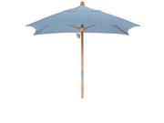 6 x6 Fiberglass Market Umbrella Pulley Open Marenti Wood Sunbrella Air Blue