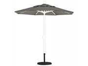 7.5 Aluminum Market Umbrella Push Tilt Matte White Sunbrella Spectrum Dove