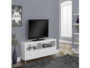 WHITE HOLLOW CORE 60 L TV CONSOLE WITH 4 DRAWERS