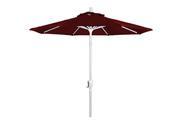 7.5 Aluminum Market Umbrella Push Tilt Matte White Sunbrella Jockey Red