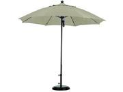9 Complete Fiberglass Market Umbrella Pulley Open Black Sunbrella Taupe