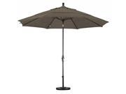 11 Aluminum Market Umbrella Collar Tilt DV Bronze Sunbrella Taupe