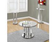 COFFEE TABLE 36 DIA BRUSHED SILVER MIRROR