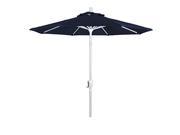 7.5 Aluminum Market Umbrella Push Tilt Matte White Sunbrella Navy