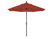 9 Aluminum Market Umbrella Auto Tilt Bronze Olefin Red