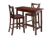 3 Pc Kitchen Island Table with 2 V Back Stool