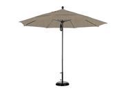 11 Fiberglass Market Umbrella PO DVent Silver Anodized Pacifica Taupe