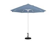 9 Fiberglass Market Umbrella Pulley Open M White Sunbrella Air Blue