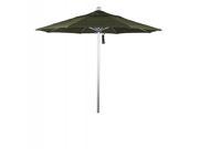 7.5 Fiberglass Market Umbrella Pulley Open Silver Anodized Olefin Terrace Fern